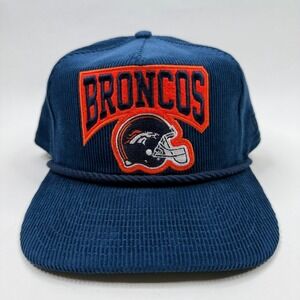Denver Broncos New Era The Golfer Snapback Hat Navy Blue Corduroy Embroidered
